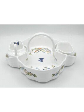 Cottage Garden by Aynsley Strawberry Basket with Cream and Sugar Set of 3 AYNOGA